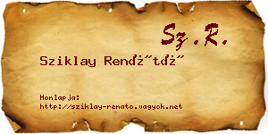 Sziklay Renátó névjegykártya