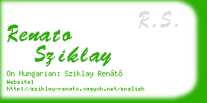 renato sziklay business card