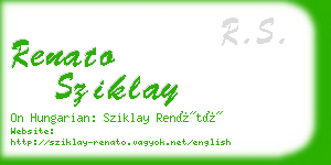 renato sziklay business card